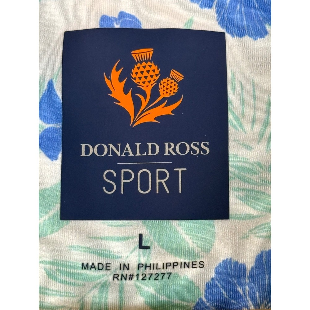 Donald Ross "Mack" Hawaiian Vibes Floral Print Golf Polo Sportswear Stretch Sz L - Picture 7 of 9